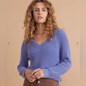 Marine layer Ezra V-Neck Sweater in Marlin